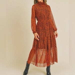 If She‎ Loves Animal Print Mesh Dress Size Large